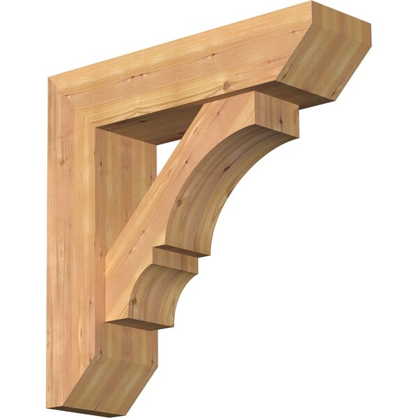 Ekena Millwork Balboa Slat Smooth Bracket w/ Offset Brace, Western Red Cedar, 7 1/2"W x 28"D x 28"H BKT0806X28X28BOA06SWR - main